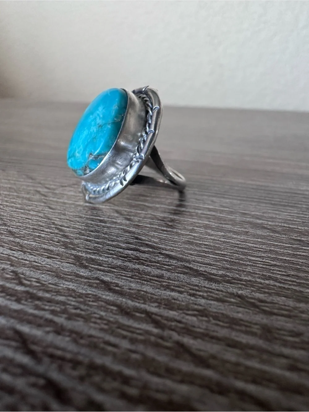 Vintage Navajo Native American Sterling Silver & Turquoise Ring Size 5